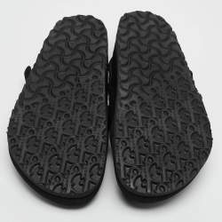 DIOR x Birkenstock Black Suede Tokio Mule Sandals Size 39