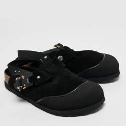 DIOR x Birkenstock Black Suede Tokio Mule Sandals Size 39