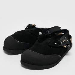 DIOR x Birkenstock Black Suede Tokio Mule Sandals Size 39