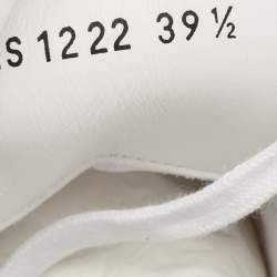 Pre Owned Dior White Leather and Suede DiorStar High Top Sneakers Size 39.5