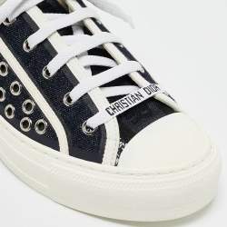 Pre Owned Dior Navy Blue Denim Walk'n'Dior Sneakers Size 36