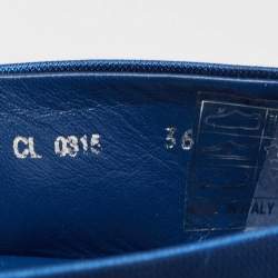 Dior Blue Canvas Embellished Espadrille Flats Size 36