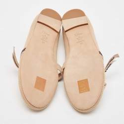 Pre Owned حذاء فلات باليه كريستيان ديور جاديور شبك بيج مقاس 38