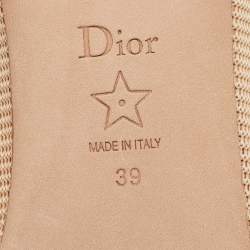 Pre Owned حذاء فلات باليه كريستيان ديور جاديور شبك بيج مقاس 38