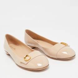 Dior Beige Patent Leather C'est Ballet Flats Size 40