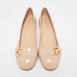 Dior Beige Patent Leather C'est Ballet Flats Size 40