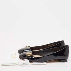 Dior Black Patent Leather C'est Dior Ballet Flats Size 38