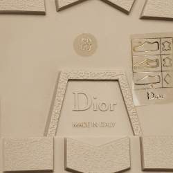 Dior Beige Leather and Shearling Fur Diorquake Strap Sandals Size 36
