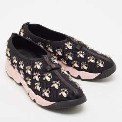 Pre Owned Dior Black Embellished Mesh Fusion Sneakers Size 40