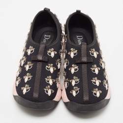 Pre Owned Dior Black Embellished Mesh Fusion Sneakers Size 40
