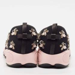 Pre Owned Dior Black Embellished Mesh Fusion Sneakers Size 40