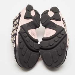 Pre Owned Dior Black Embellished Mesh Fusion Sneakers Size 40