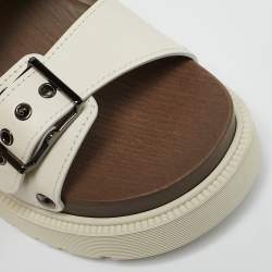 Dior Ivory Leather Diorquake Slide Flats Size 40