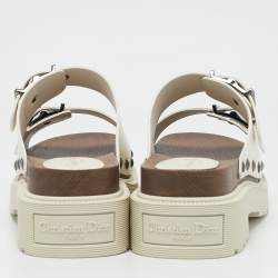 Dior Ivory Leather Diorquake Slide Flats Size 40