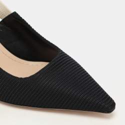 Pre Owned Dior Black Canvas J'Adior Slingback Pumps Size 38.5