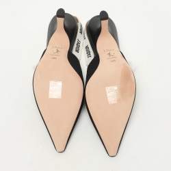 Pre Owned Dior Black Canvas J'Adior Slingback Pumps Size 38.5