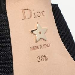 Pre Owned Dior Black Canvas J'Adior Slingback Pumps Size 38.5