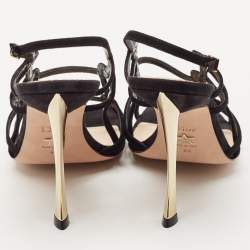 Dior Black Suede D-Fame Slingback Sandals Size 40