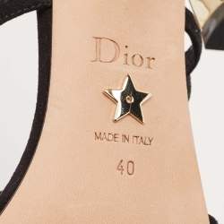 Dior Black Suede D-Fame Slingback Sandals Size 40