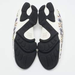 Dior White Perforated Leather Floral Applique Fusion Sneakers Size 40