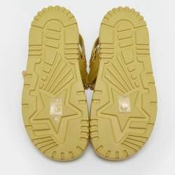 Dior Yellow Leather DiorAct Flat Sandals Size 39