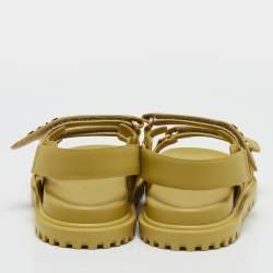 Dior Yellow Leather DiorAct Flat Sandals Size 39