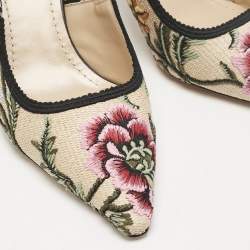 Dior Multicolor Floral Jacquard J'Adior Slingback Pumps Size 36.5