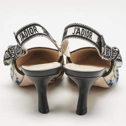 Dior Multicolor Floral Jacquard J'Adior Slingback Pumps Size 36.5