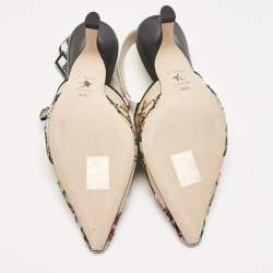Dior Multicolor Floral Jacquard J'Adior Slingback Pumps Size 36.5