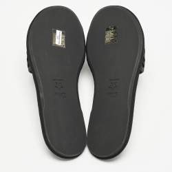 Dior Black Cannage Velvet Chez Moi Flat Slides 37.5