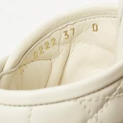 Dior Off White Quilted Leather Diorevolution Slide Sandals Size 37