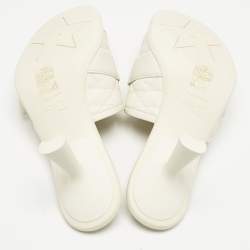 Dior Off White Quilted Leather Diorevolution Slide Sandals Size 37