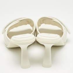 Dior Off White Quilted Leather Diorevolution Slide Sandals Size 37