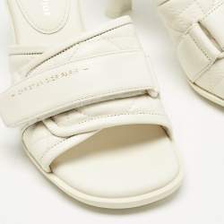 Dior Off White Quilted Leather Diorevolution Slide Sandals Size 37