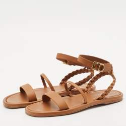 Dior Brown Braided Leather Egee Sandals Size 40