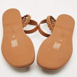 Dior Brown Braided Leather Egee Sandals Size 40