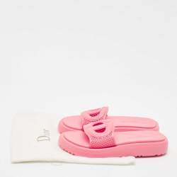 Dior Pink Rubber Dioriviera D-Club Slide Sandals Size 38