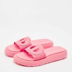 Dior Pink Rubber Dioriviera D-Club Slide Sandals Size 38