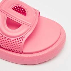 Dior Pink Rubber Dioriviera D-Club Slide Sandals Size 38