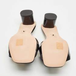 Pre Owned Dior Black Patent Leather C'est Dior Slide Sandals Size 38.5