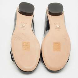 Dior Black Patent Leather DC Logo Ballet Flats Size 37