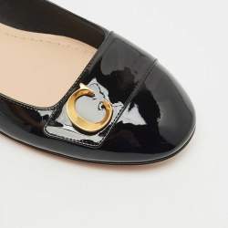 Dior Black Patent Leather DC Logo Ballet Flats Size 37