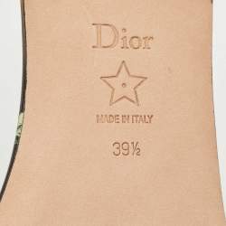 Pre Owned Dior Blue/Black Canvas Petites Fleurs Dway Flat Slides Size 39.5