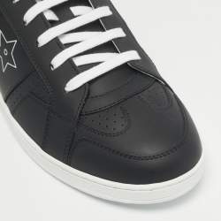 مملوكة مسبقًا Dior Black Leather D-star Lace Up Sneakers Size 39.5