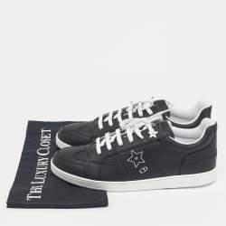 مملوكة مسبقًا Dior Black Leather D-star Lace Up Sneakers Size 39.5