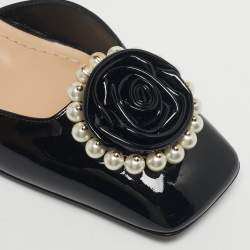 Pre Owned Dior Black Patent Leather Dior Rose Pumps Size 37