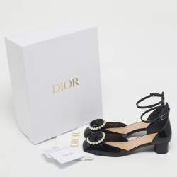 Pre Owned Dior Black Patent Leather Dior Rose Pumps Size 37
