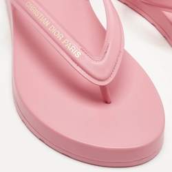 Pre Owned Dior Pink Rubber Diorsea Thong Flat Slide Size 39