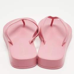 Pre Owned Dior Pink Rubber Diorsea Thong Flat Slide Size 39