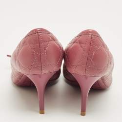 Pre Owned Dior Pink Cannage Leather and Patent Leather Pumps Size 36